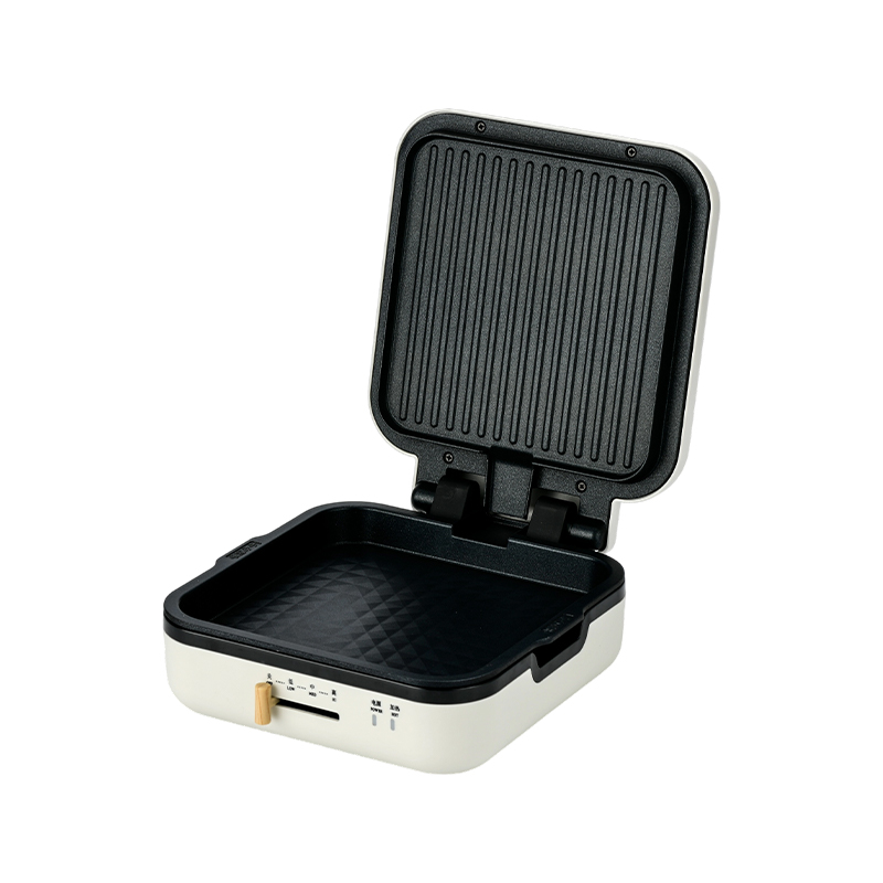 BJX-S017 24x24 cm grillpanna med grill (temperaturkontroll + träsädeshandtag)