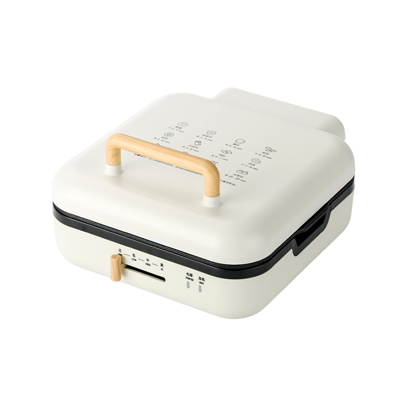 BJX-S017 24x24 cm grillpanna med grill (temperaturkontroll + träsädeshandtag)
