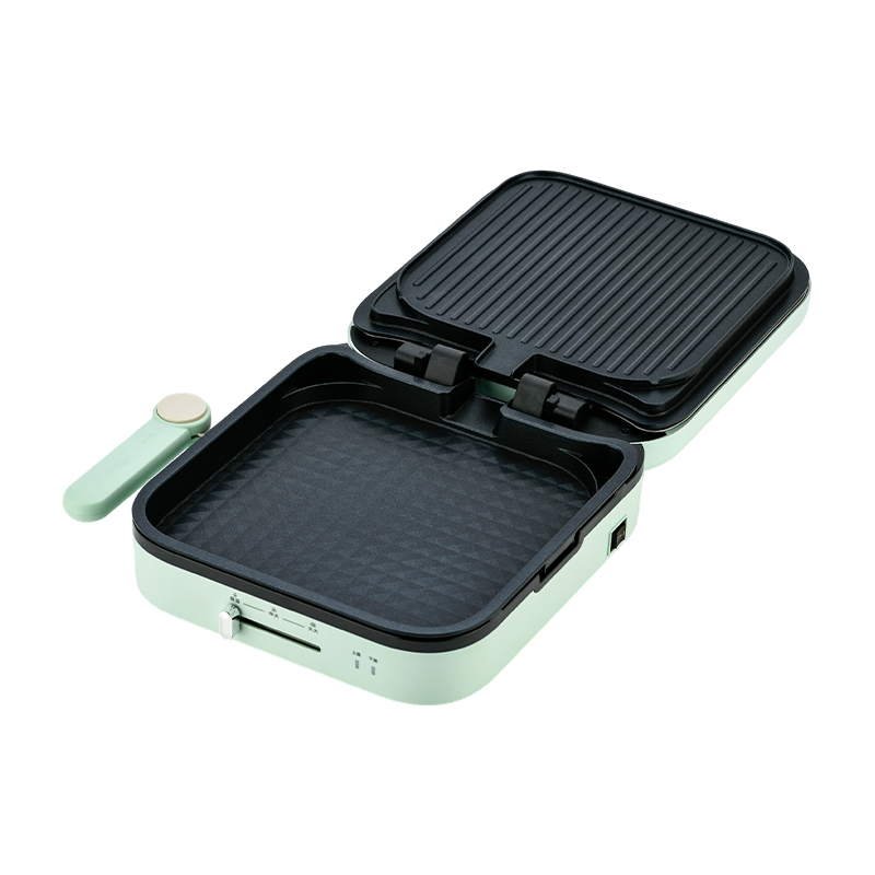 BJX-S022 28x28cm 180° Öppning och stängning Temperaturkontroll Avtagbar tallrik Stor grill